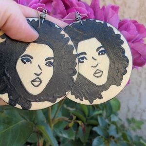 Ethnic Handmade Unique Wooden Earrings